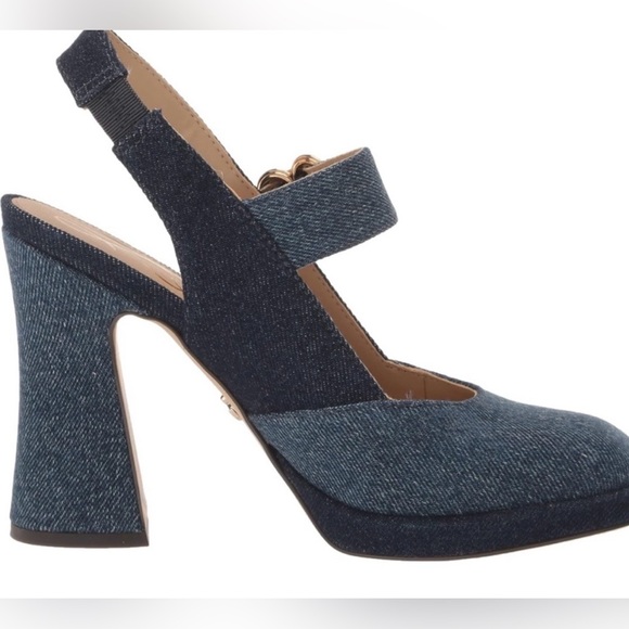 Sam Edelman Jildie Mary Jane Heel Denim 8.5 NEW - Picture 2 of 7